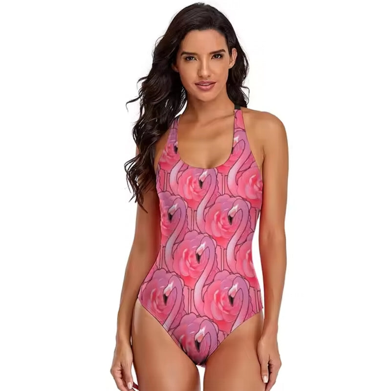 Variant image for Dam Baddräkt En Del Flamingo Tryck Nylon Spandex-21