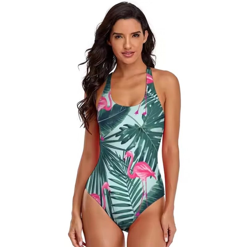 Variant image for Dam Baddräkt En Del Flamingo Tryck Nylon Spandex-31