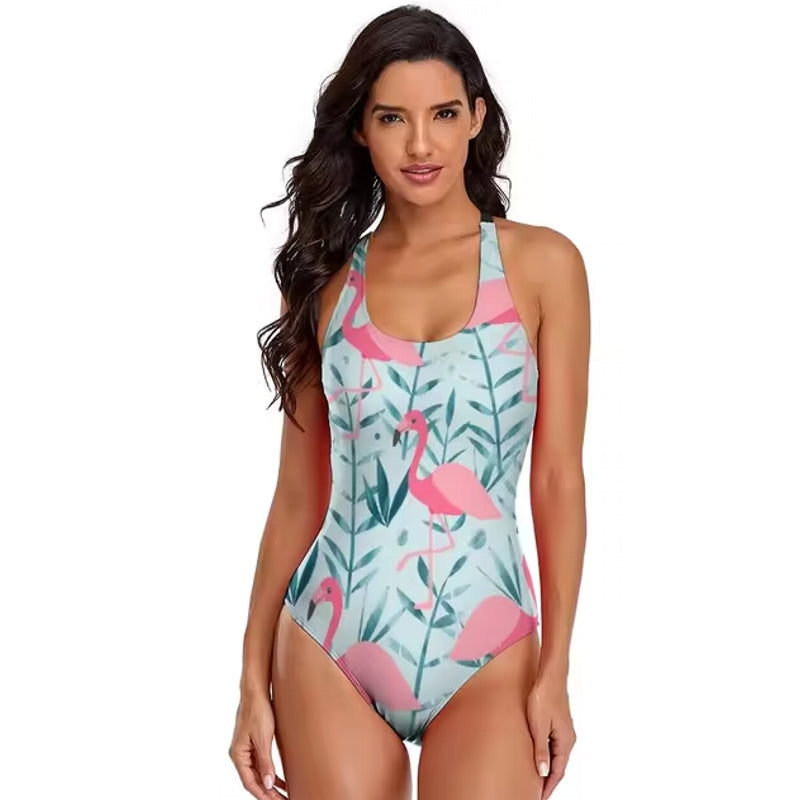 Variant image for Dam Baddräkt En Del Flamingo Tryck Nylon Spandex-36