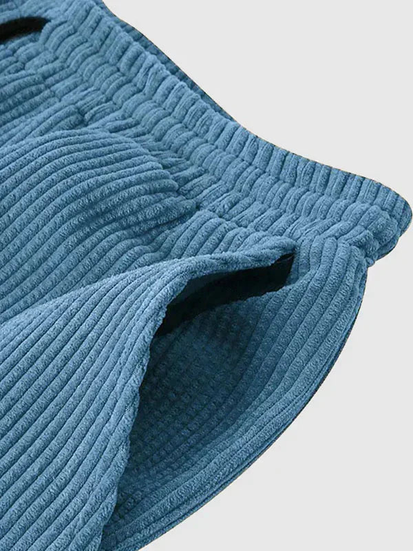 Elegant Sommaruppsättning för Dam med Kortbyxor i 100% Bomullssladd – Bekväm och Tidlös Design, Flera Storlekar 4