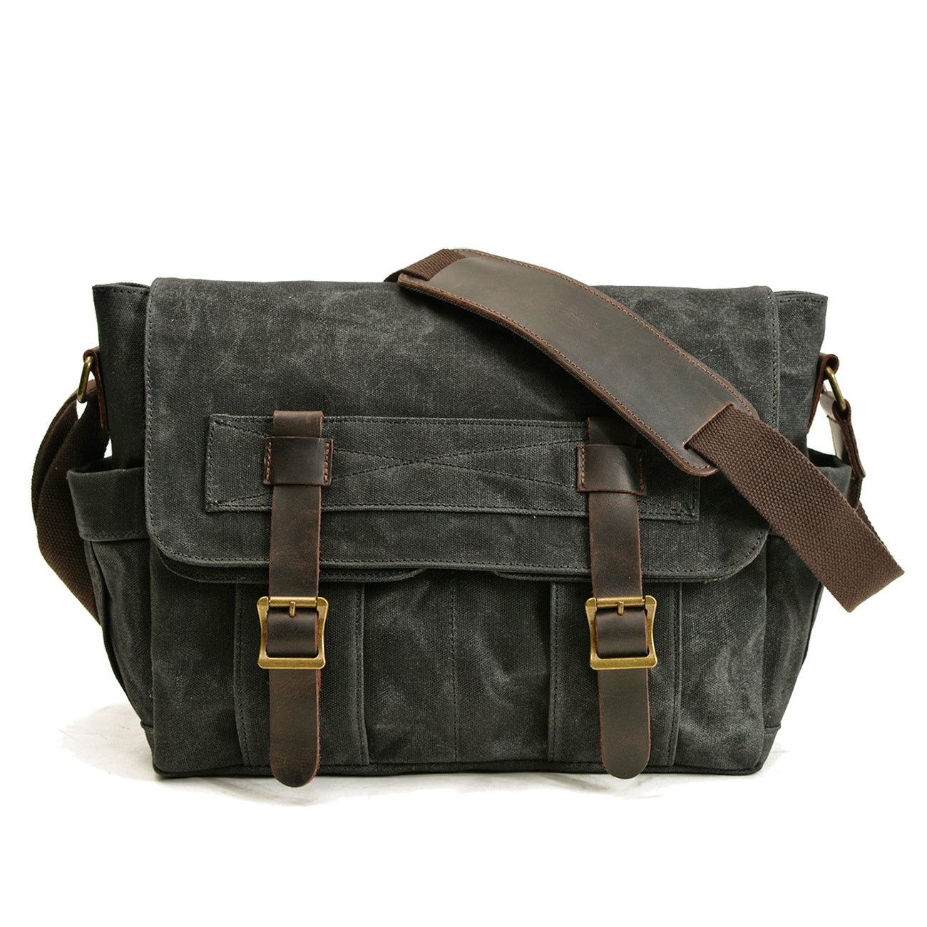 Variant image for Unisex Axelväska Vintage Stil Vaxad Bomull och Läder-3