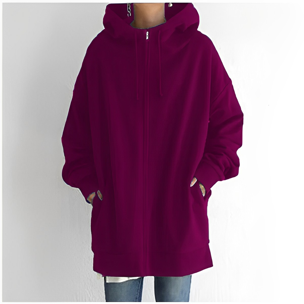 Hoodie Dam i Mjukt Material – Avslappnad Passform med Huva, Perfekt för Vardagsbruk och Utflykter 15