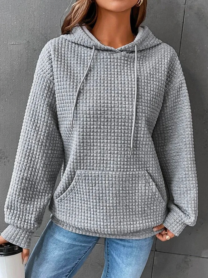 Kvinnors Hoodie Löst Snitt Högkvalitativ Bomull och Polyester 4
