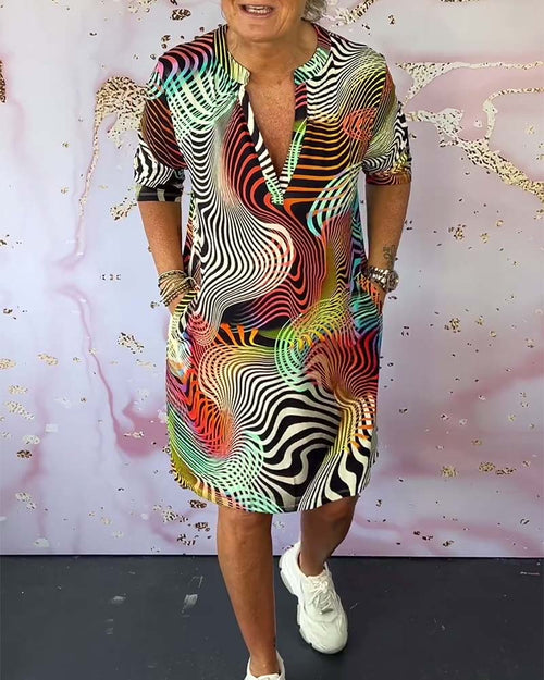 Fina Dam Klänningar Tryckt Polyester Elegant Design för Alla Tillfällen 1