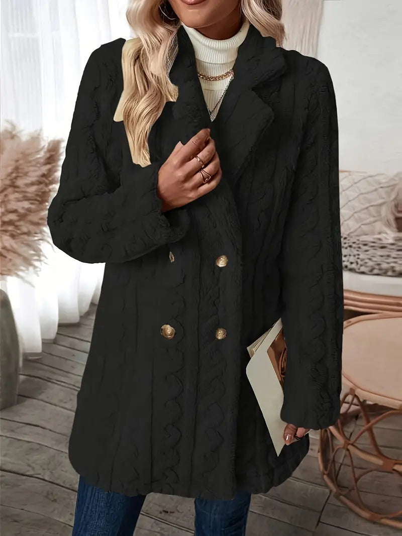 Kvinnor Lång Kappa Mysig Polyester-6