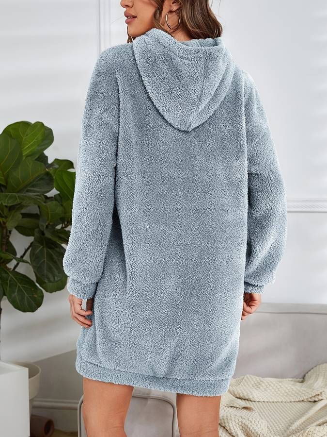 Kvinnors Lätt Bomull Hoodie med Mysig Huva och Löst Snitt – Grå Fritidsplagg för Avslappnade Dagar 2