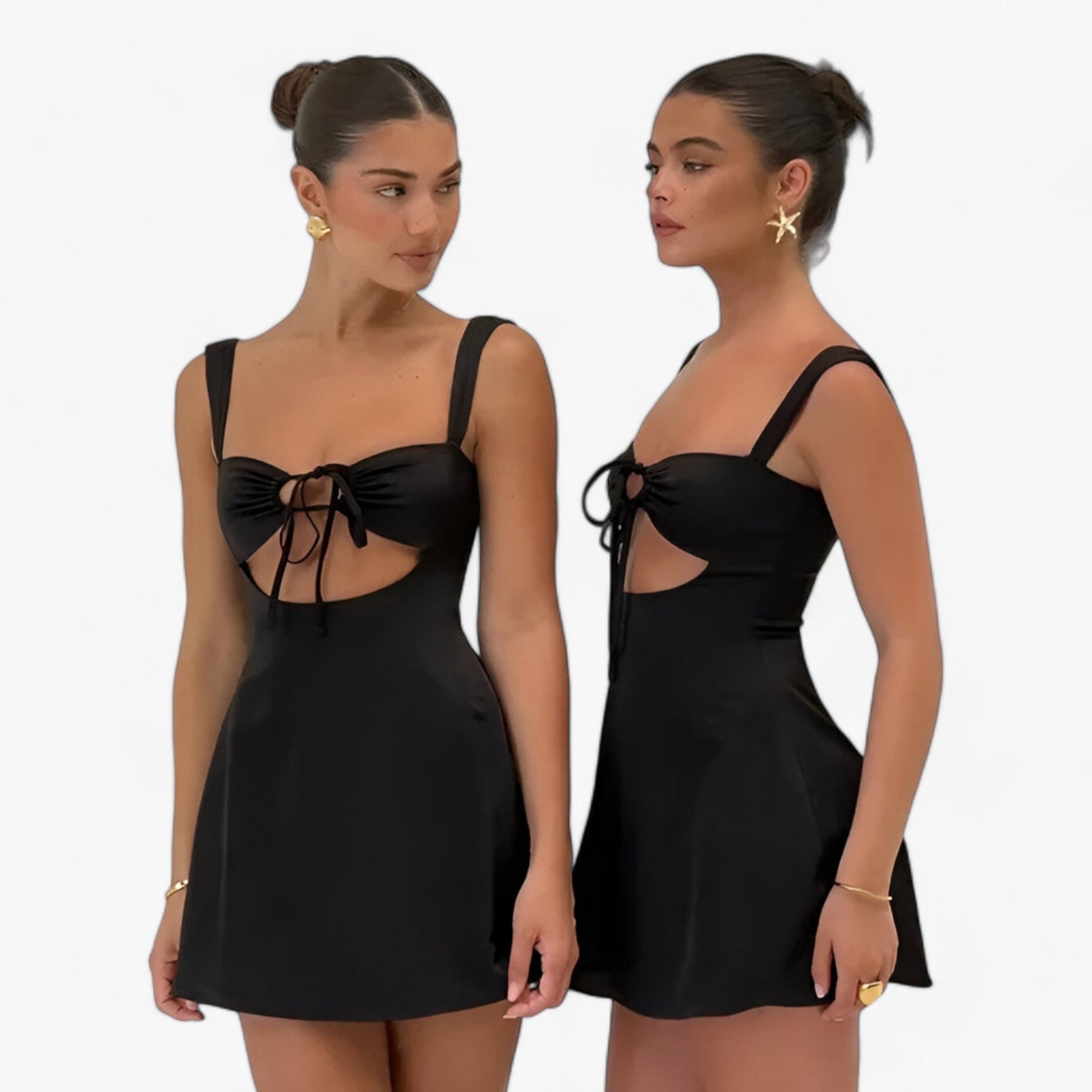 Damklänning A-linjeformad Snörning Polyester Fina Dam Klänningar-5