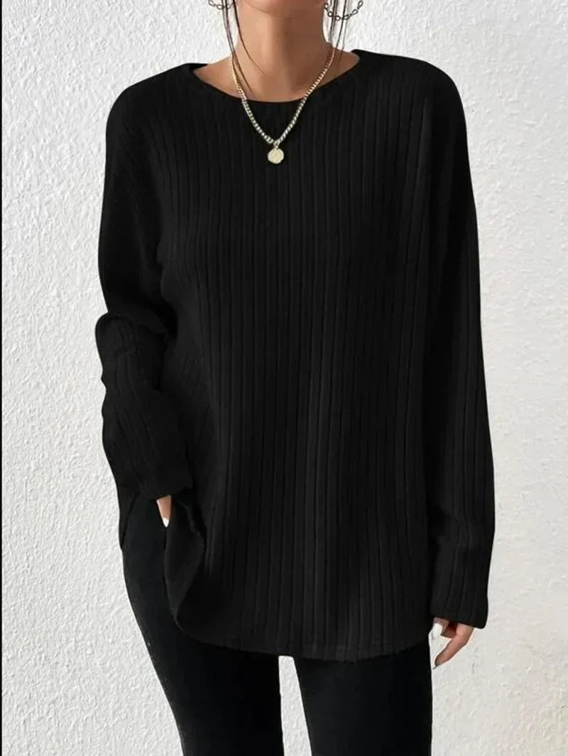 Dam Cardigan Mjuk Avslappnad Pitstrip Stickad-3