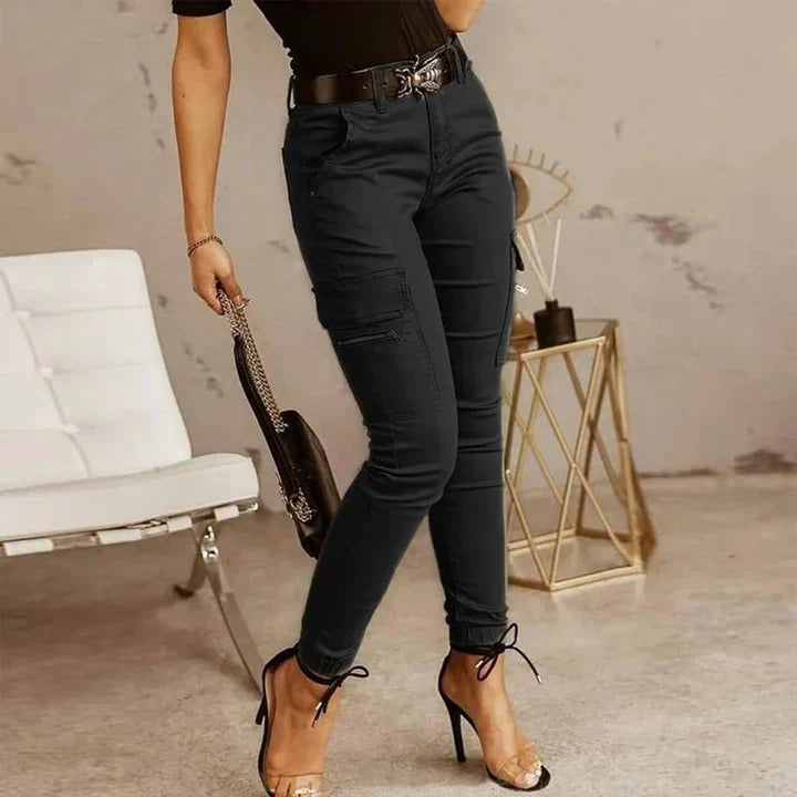 Kvinnors Cargo Jeans Loose Fit Denim 6