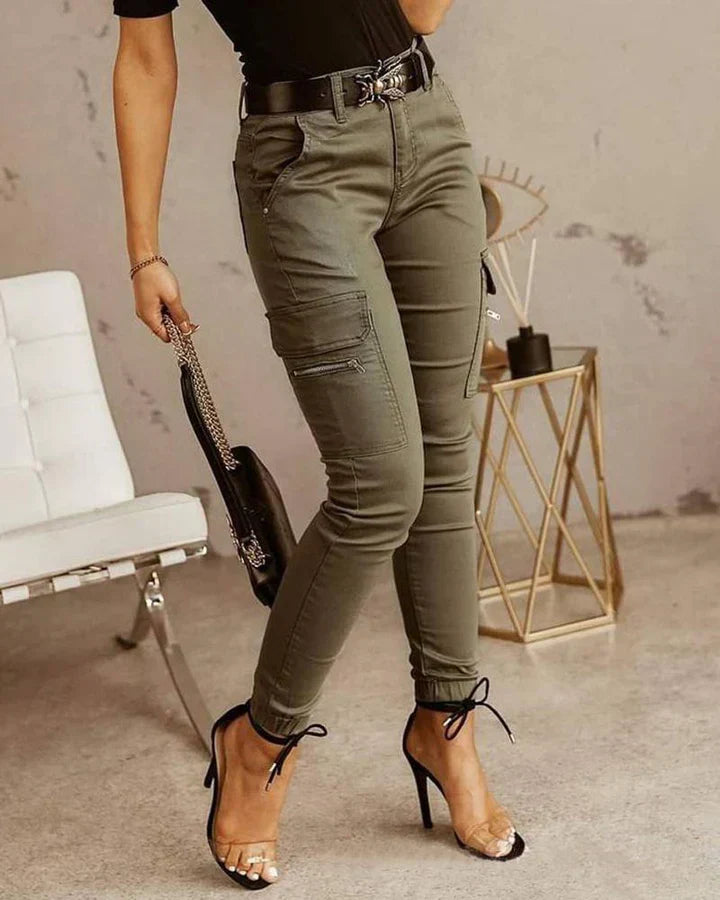 Kvinnors Cargo Jeans Loose Fit Denim 8
