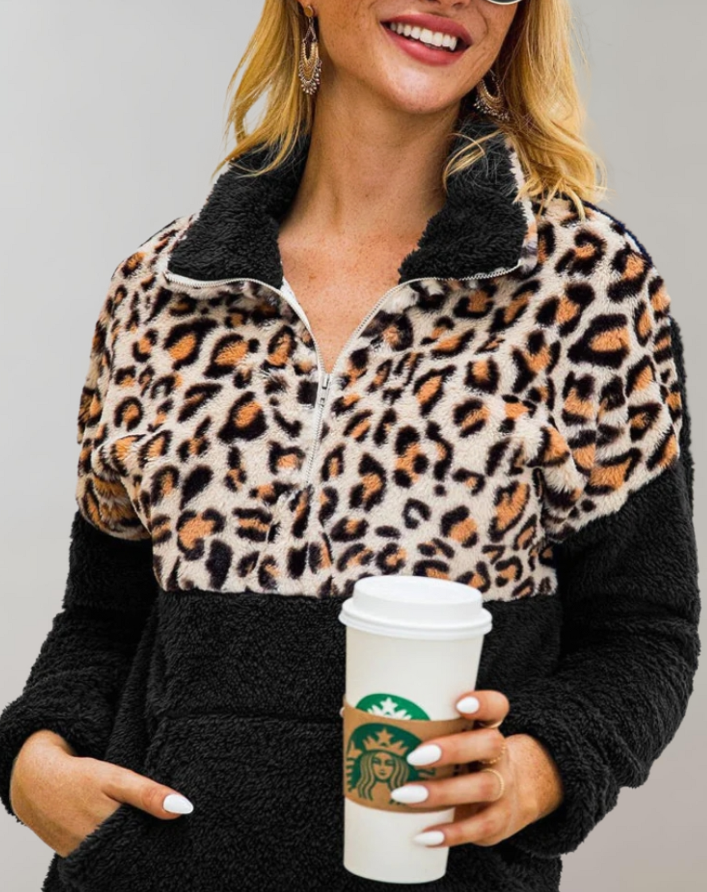 Variant image for Dam Tröja Leopardmönster Syntetisk Päls Modern Design-5