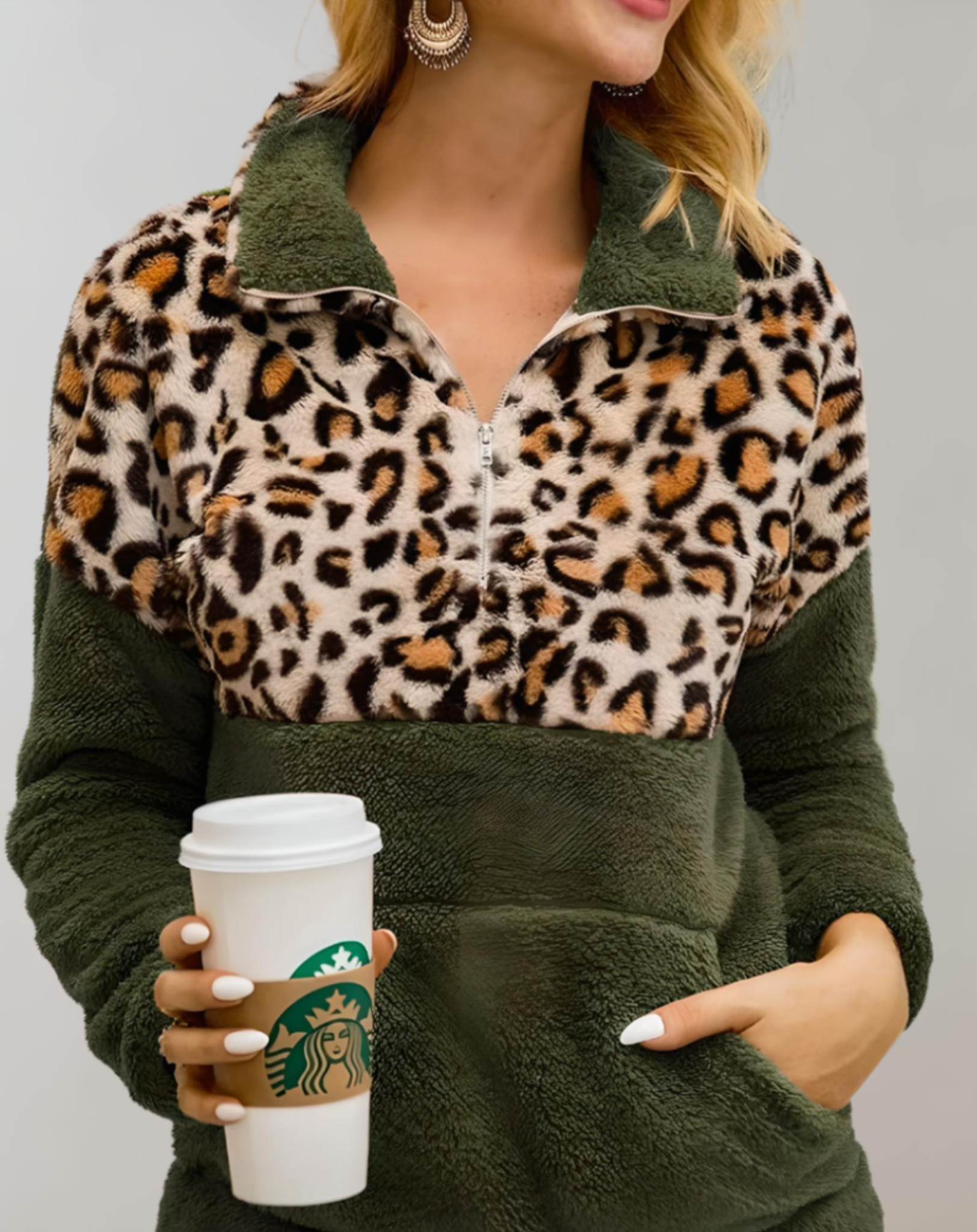 Variant image for Dam Tröja Leopardmönster Syntetisk Päls Modern Design-9