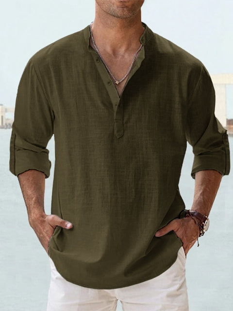 Variant image for Herrskjorta Casual Sommar Lätt Bomullsblandning-11