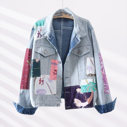 Jeansjacka Dam FlerfÀrgad Denim Modern Passform-1