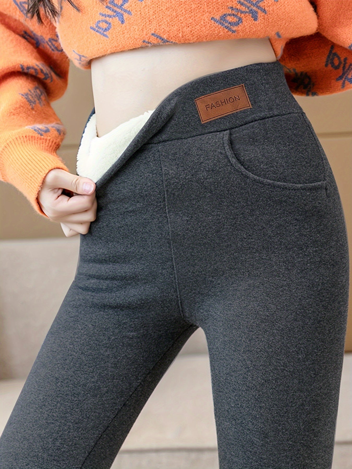 Variant image for Dam Leggings Slim Fit Värmande Elastiskt Material-9