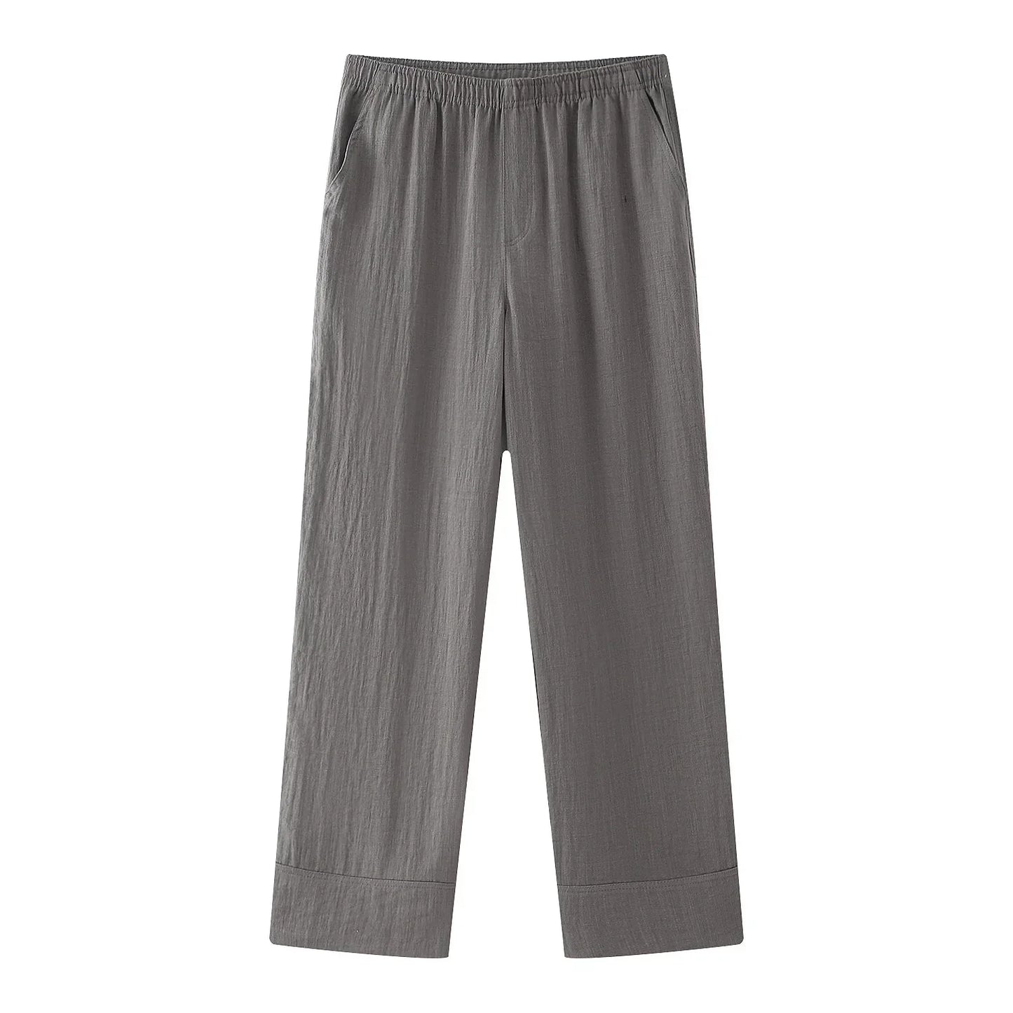 Dam Set V-formad Wrap Top Vida Byxor Andningsbart Tyg-2