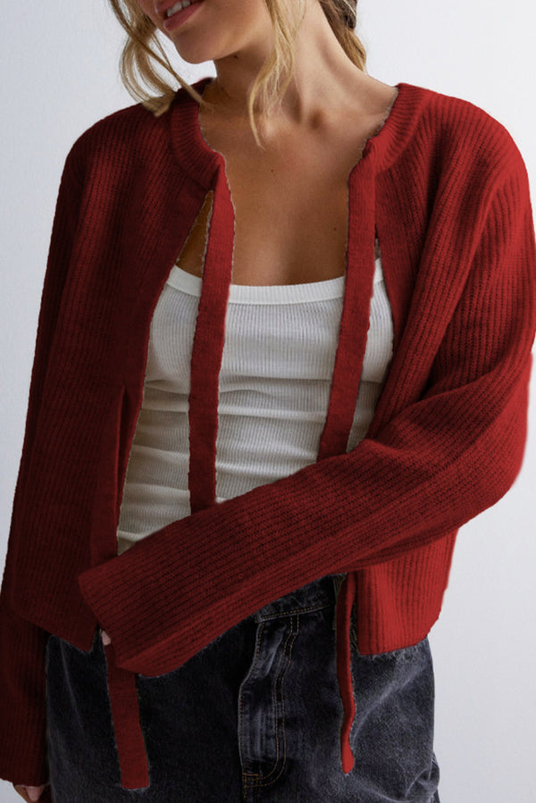 Variant image for Kvinnors Cardigan Snörning Stickad Elegant Höst-4