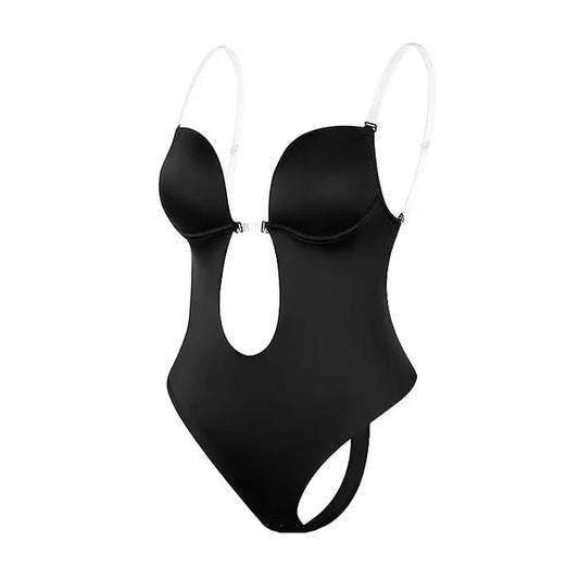Dam Bodysuit Djup V-halsavsnitt Nylon Spandex-1