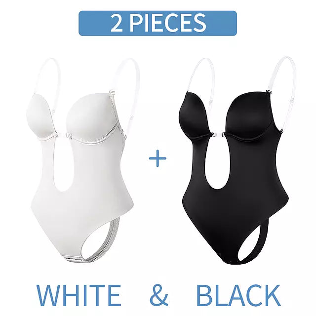 Variant image for Dam Bodysuit Djup V-halsavsnitt Nylon Spandex-41