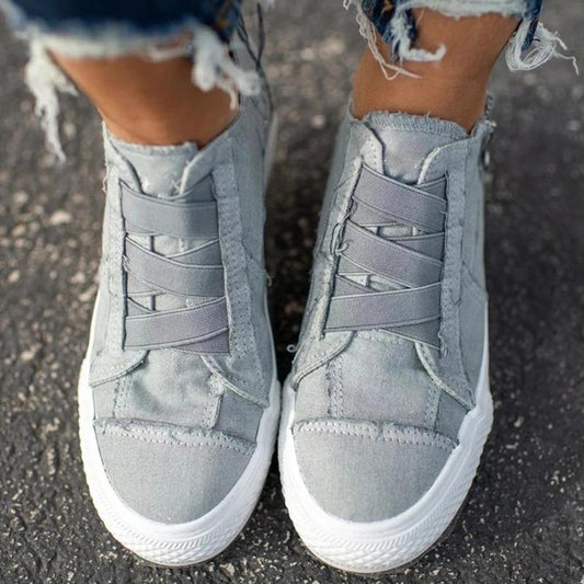 Herr Sneakers Denim Med Dragkedja Casual Skor-1