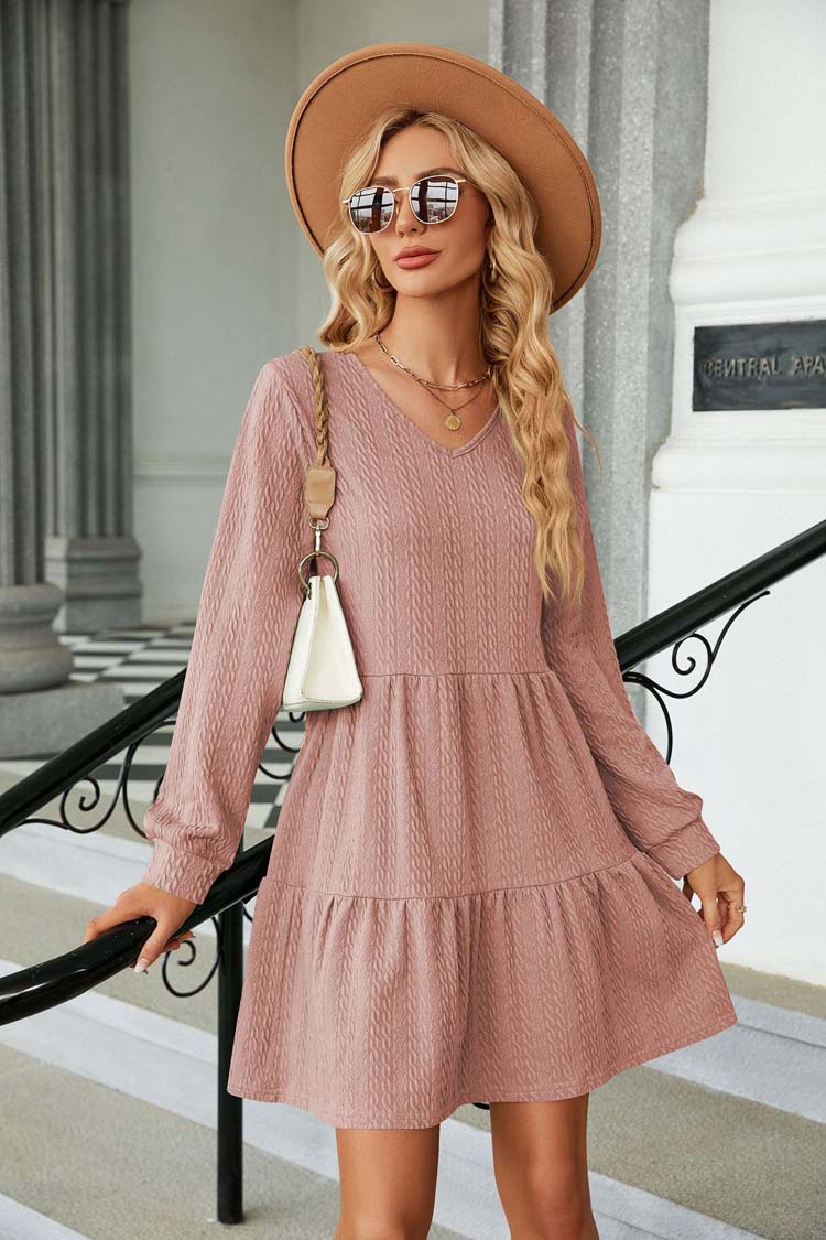 Kvinnor Ruffle Klänning Lätt Stretchmaterial 2