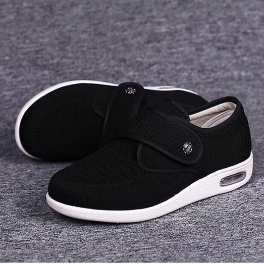 Dam Slip-On Pantoletter för Bredare Fötter Lätt Andningsbart Tyg-1