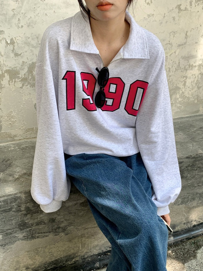 Variant image for Dam Tröja Retro Halv Dragkedja 90-Tal Polyester-4