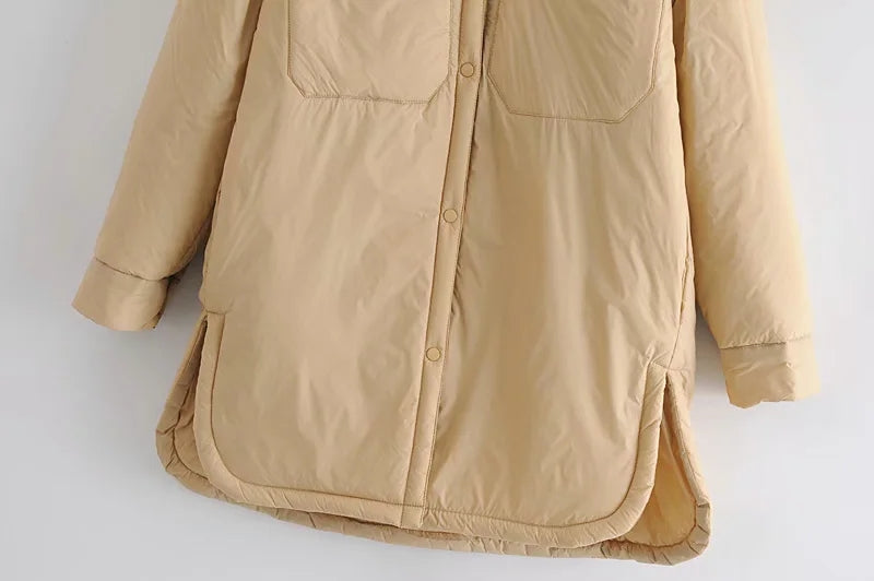 Damer Överdimensionerad Kappa Av Polyester för Vinterbruk-6