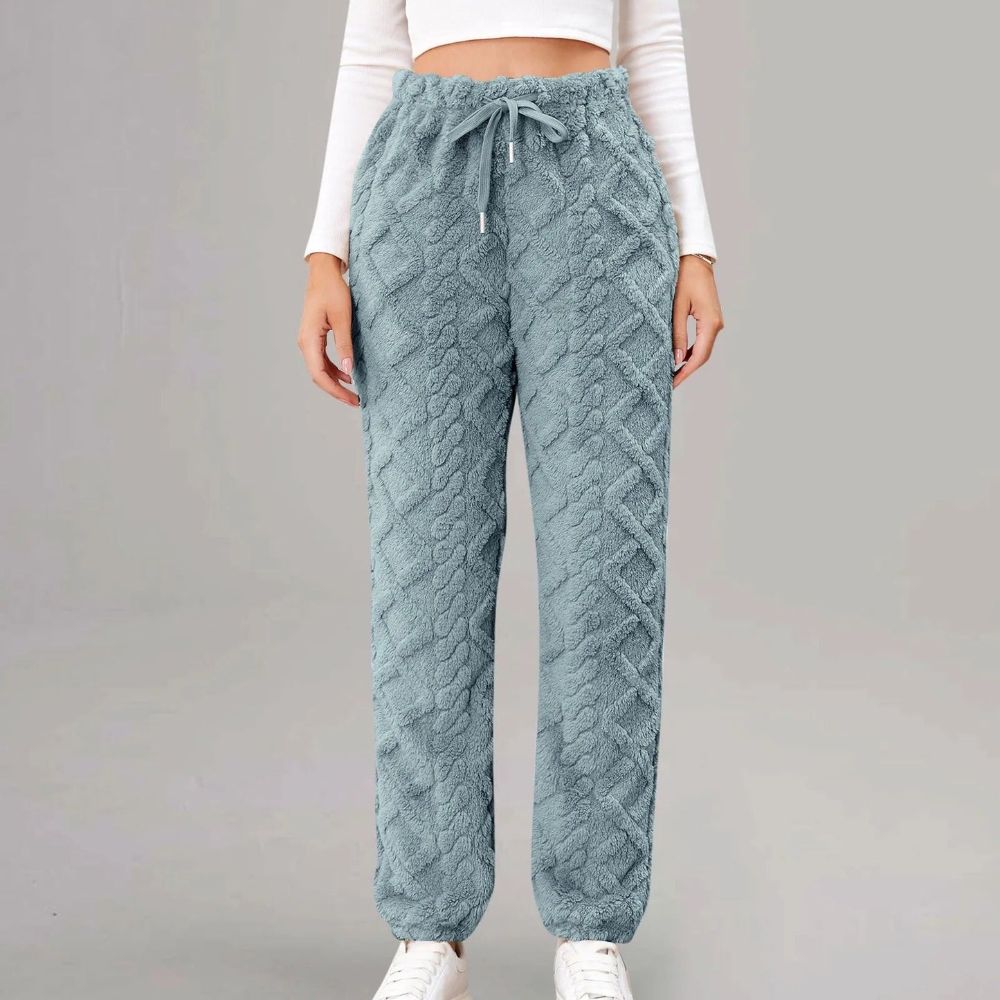 Variant image for Herr Joggingbyxor Jacquard Mjuk Polyester med Dragsko-20