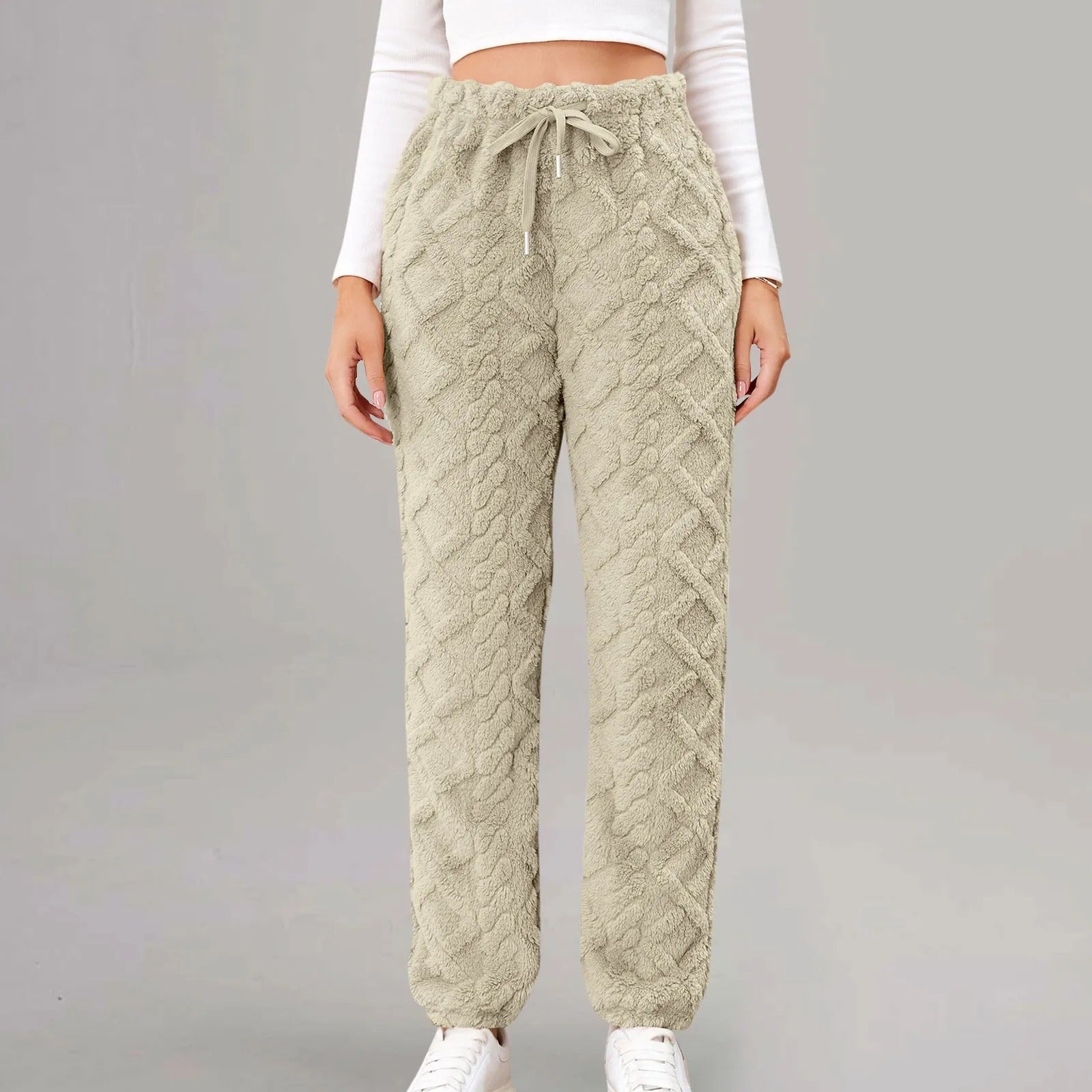 Variant image for Herr Joggingbyxor Jacquard Mjuk Polyester med Dragsko-21