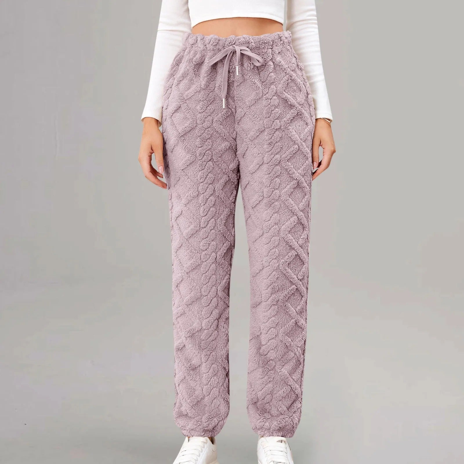 Variant image for Herr Joggingbyxor Jacquard Mjuk Polyester med Dragsko-11