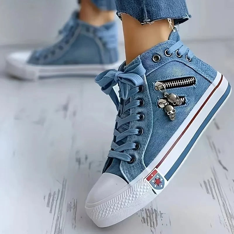 Herr Sneakers Urban Stil Med Blixtlås Vadderad Inläggssula-3