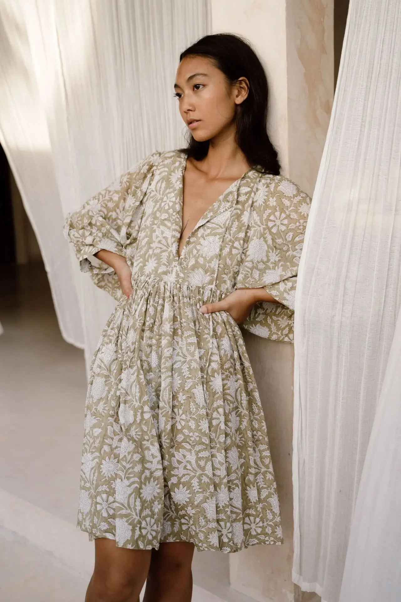 Variant image for Dam Sommarklänning Blommönster Lätt Material för Midsommar och Bröllopsgäst-1