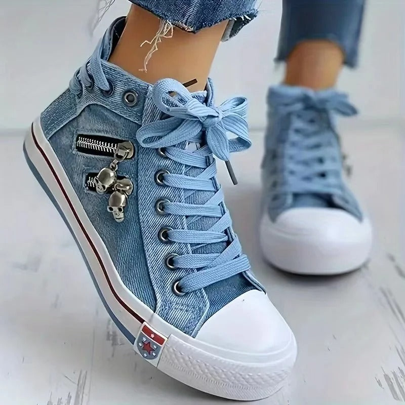Herr Sneakers Urban Stil med Blixtlås och Bekväm Sula-4