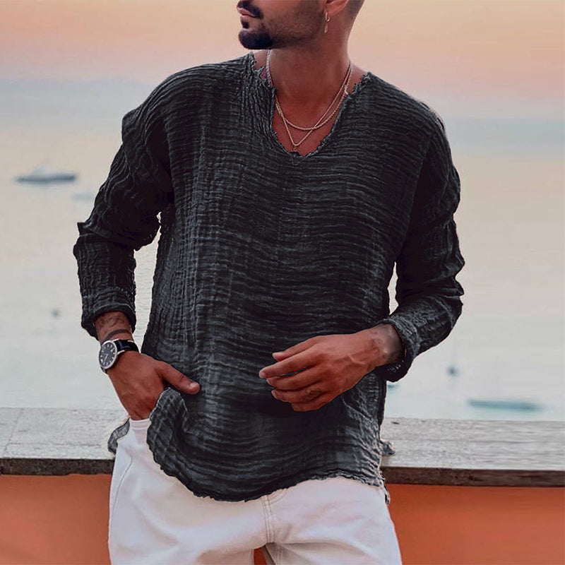 Herr T-shirt Kortärmad V-ringning Kvalitets Bomullsblandning 10