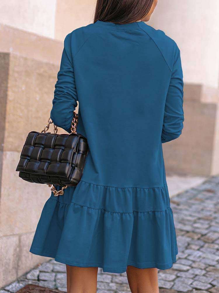 Kvinna Klänning Ruffles Mjukt Andningsbart Tyg 3