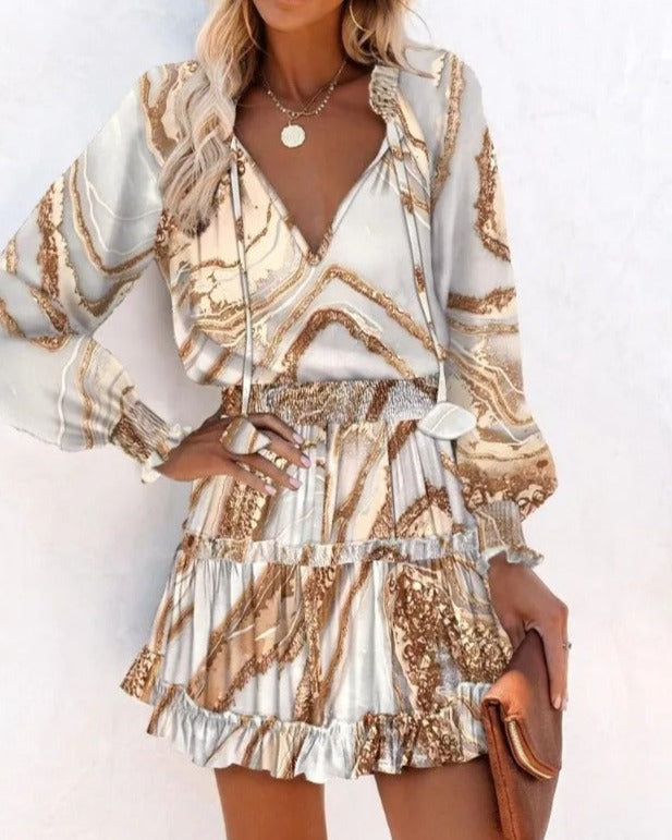 Variant image for Dam Långärmad Sommarklänning Elegant Lätt Polyester – Perfekt Midsommarklänning och Festklänning för Bröllopsgäst-1