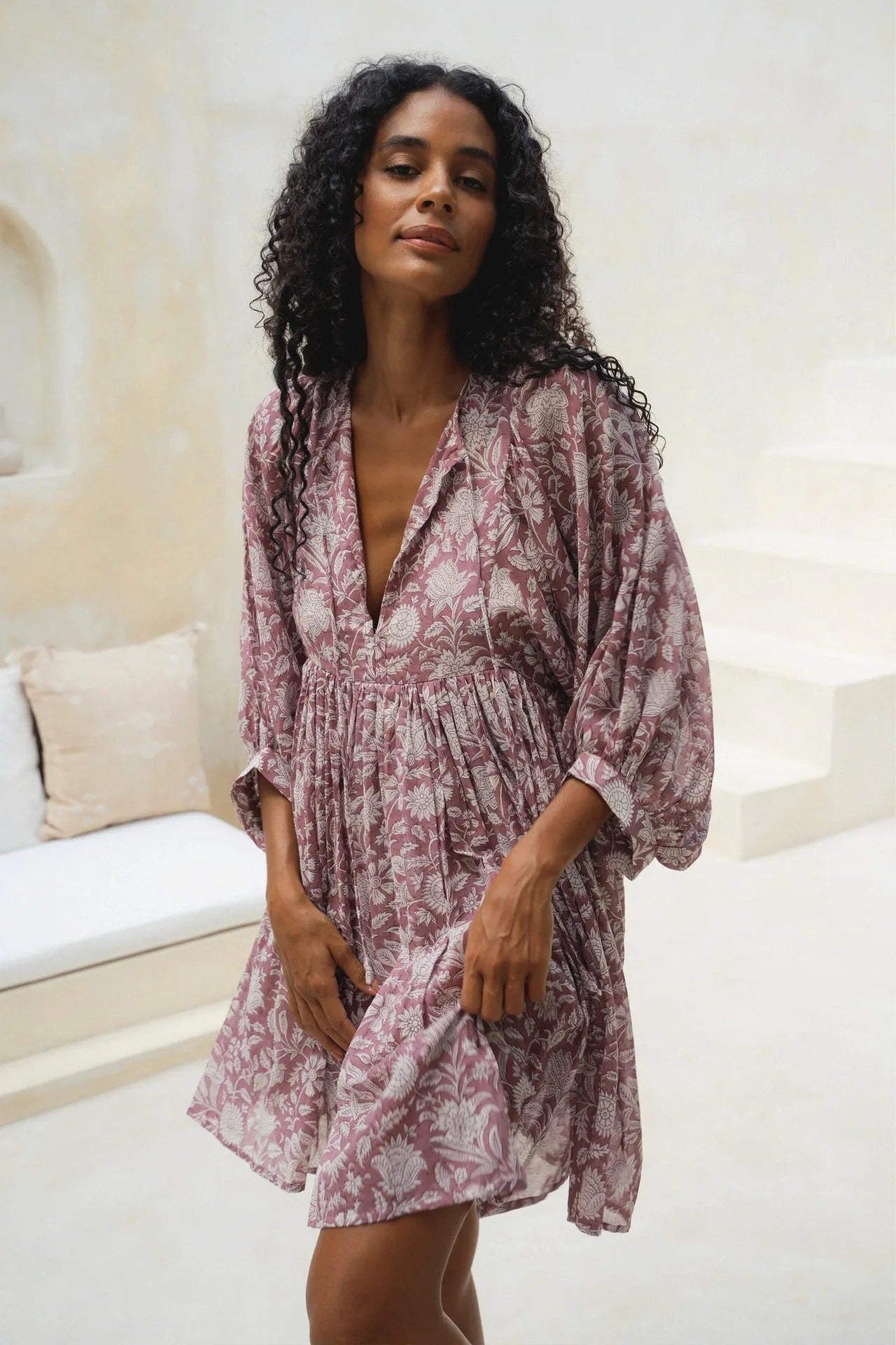 Variant image for Dam Sommarklänning Blommönster Lätt Material för Midsommar och Bröllopsgäst-5