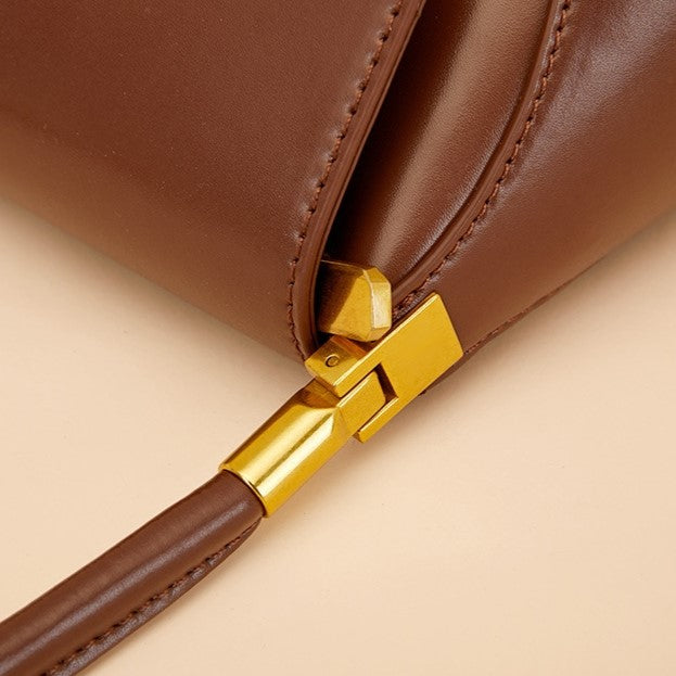 Dam Axelväska Baguette Vintage Stil Vegan Läder-2