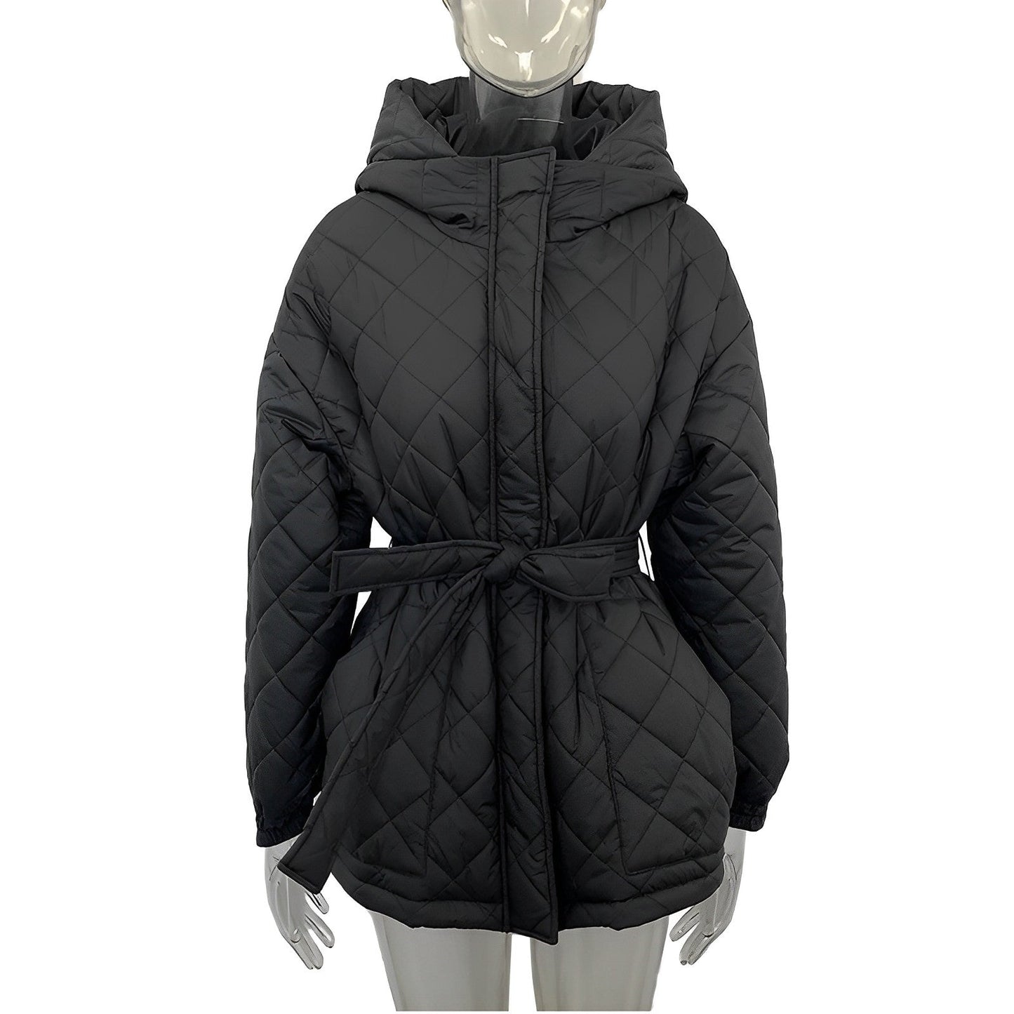 Damjacka med Bälte Tjock Bomull Elegant Stil-5