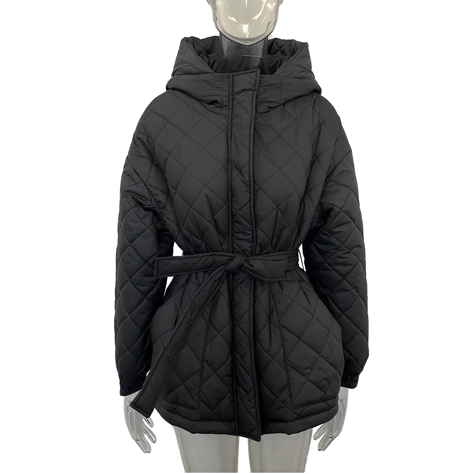 Damjacka med Bälte Tjock Bomull Elegant Stil-5