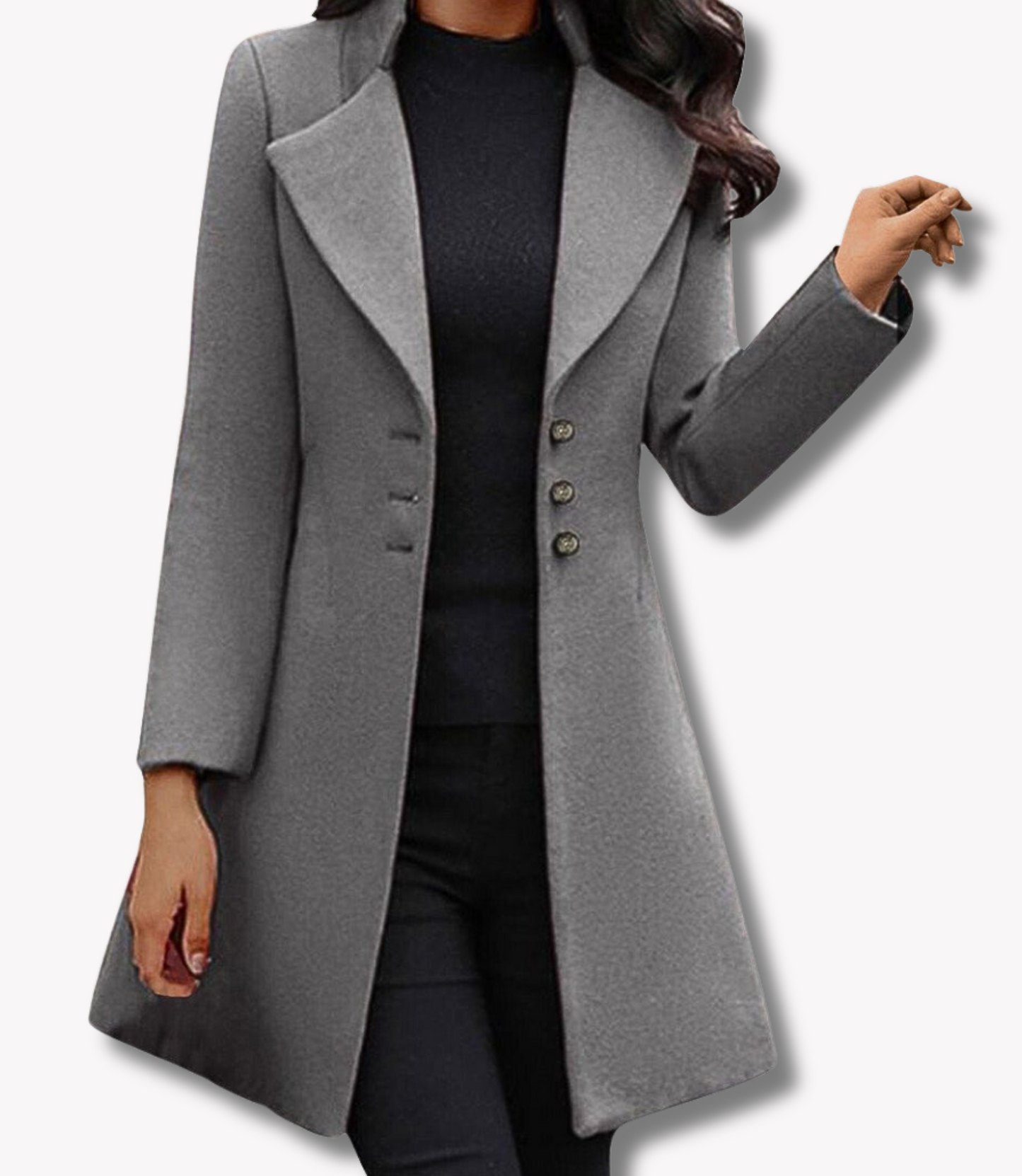 Lång Kappa för Kvinna i Ullblandning – Elegant och Tidlös Design, Perfekt för Höst och Vinter 5