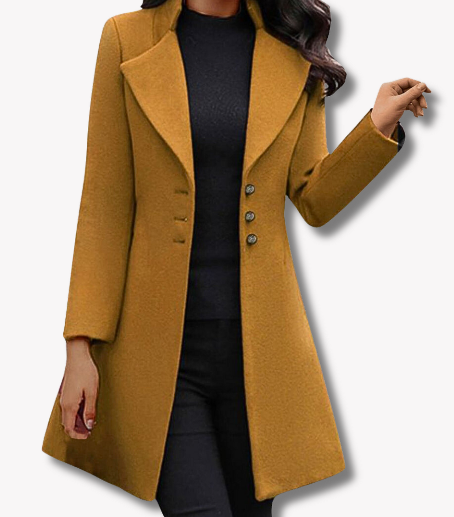 Lång Kappa för Kvinna i Ullblandning – Elegant och Tidlös Design, Perfekt för Höst och Vinter 6