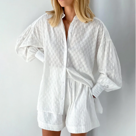 Dam Duo Set Löst Bekväm Bomull Polyester 1