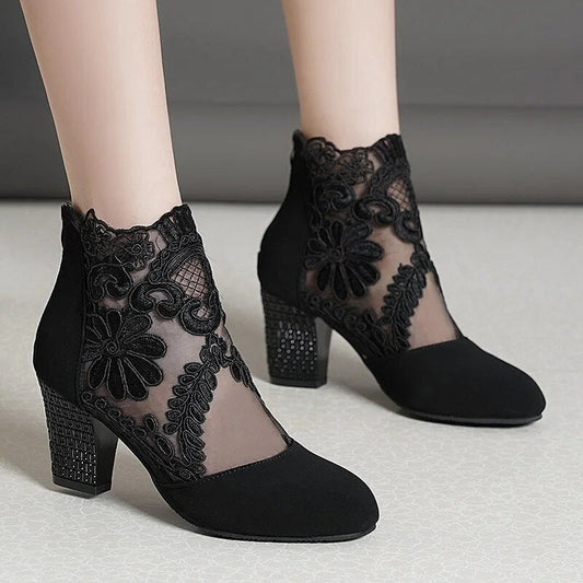 Dam Sandaler Blommor Dragkedja Mesh BlockhÀl 1