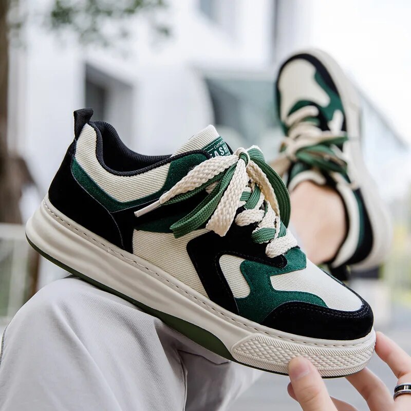 Herrskor Klassiska Urban Stil Snörning Syntetiska Material-2