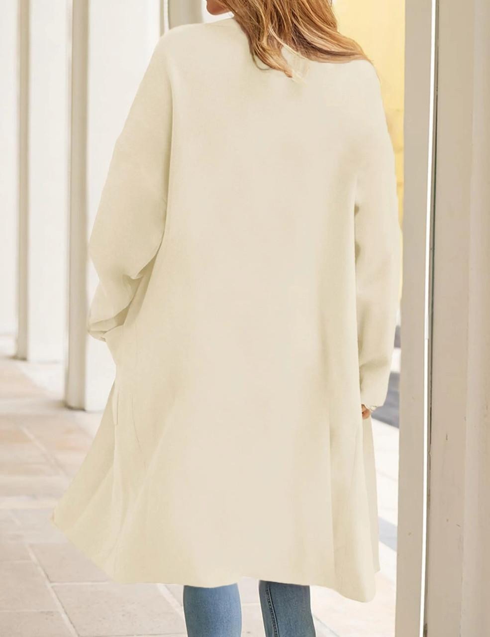 Kvinnors Lång Kappa Elegant Polyester-4