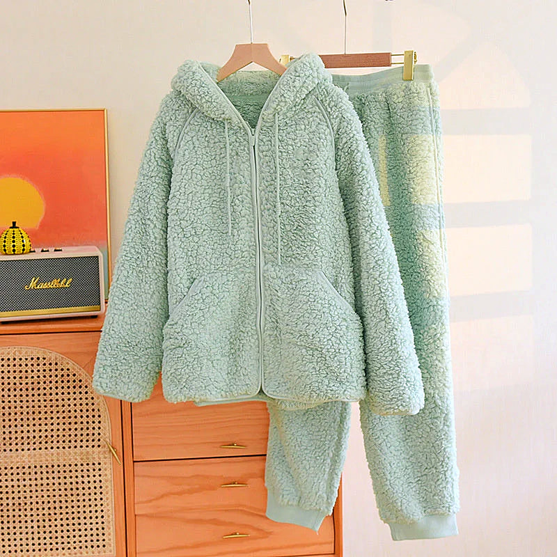 Mjuk Och Andningsbar Dam Pyjamas Set i Bomull – Bekväma Pyjamasbyxor Dam för Avkoppling och Sömn 8