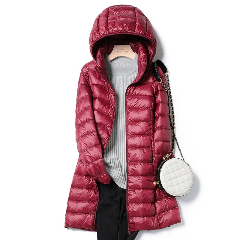 Damjacka Vinter Parka Lätt Polyester Andningsbar Tidlös Design 15