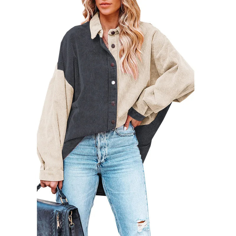 Herrskjorta Strukturerad Sladdtyg med Mjuk Knappremsa-4